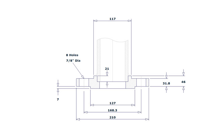 Dimensión de Brida SW Clase 600